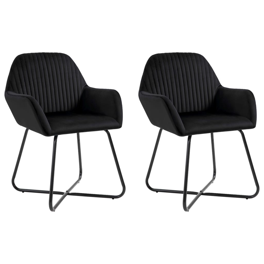 Eetkamerstoelen Fluweel 2 Zwart