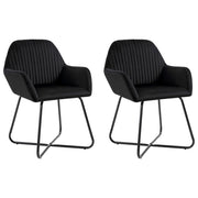 Eetkamerstoelen 2 st fluweel zwart 61x61x84 cm