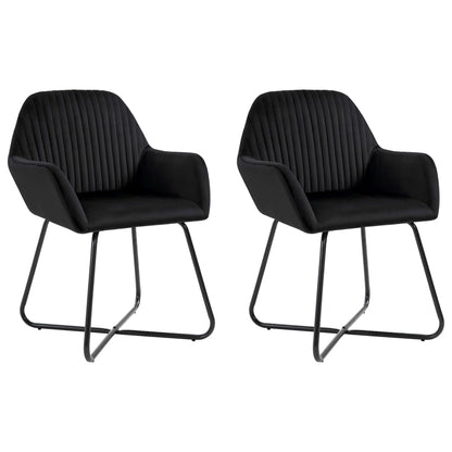 Eetkamerstoelen Fluweel 2 Zwart