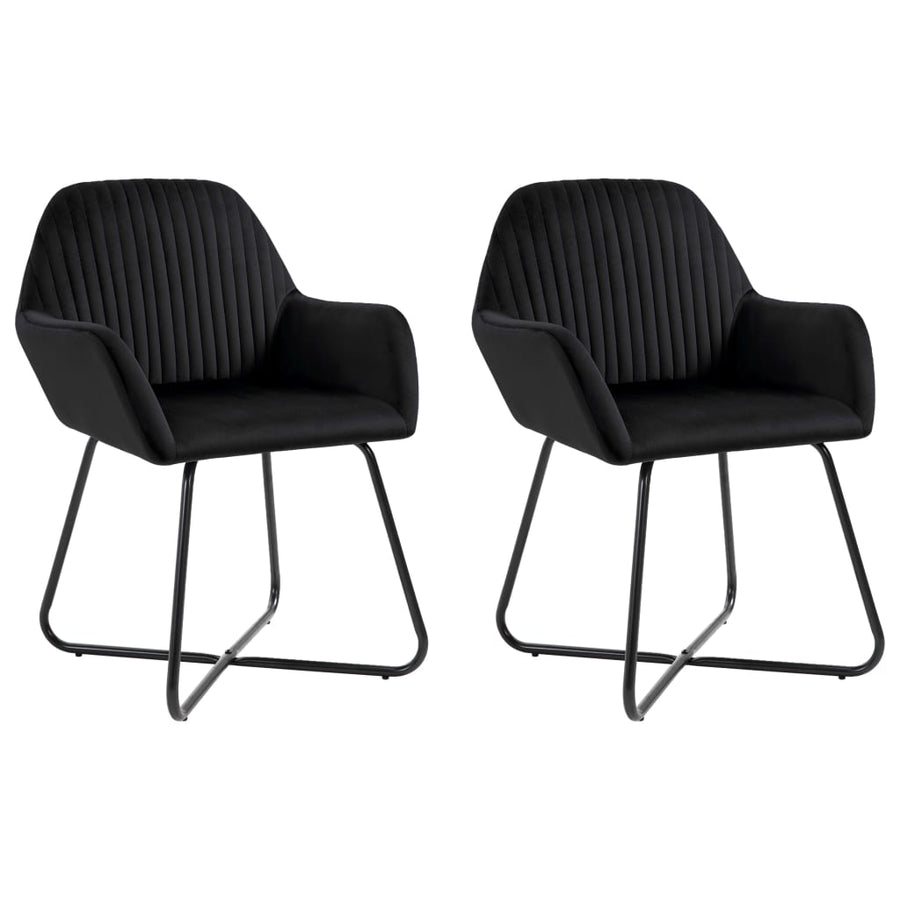 Eetkamerstoelen Fluweel 2 Zwart