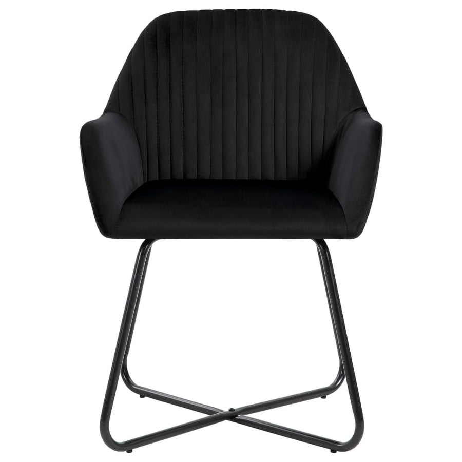 Eetkamerstoelen Fluweel 2 Zwart