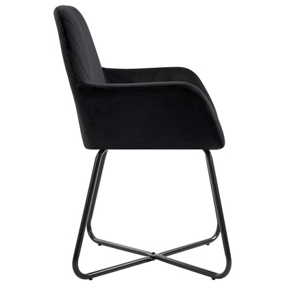 Eetkamerstoelen Fluweel 2 Zwart