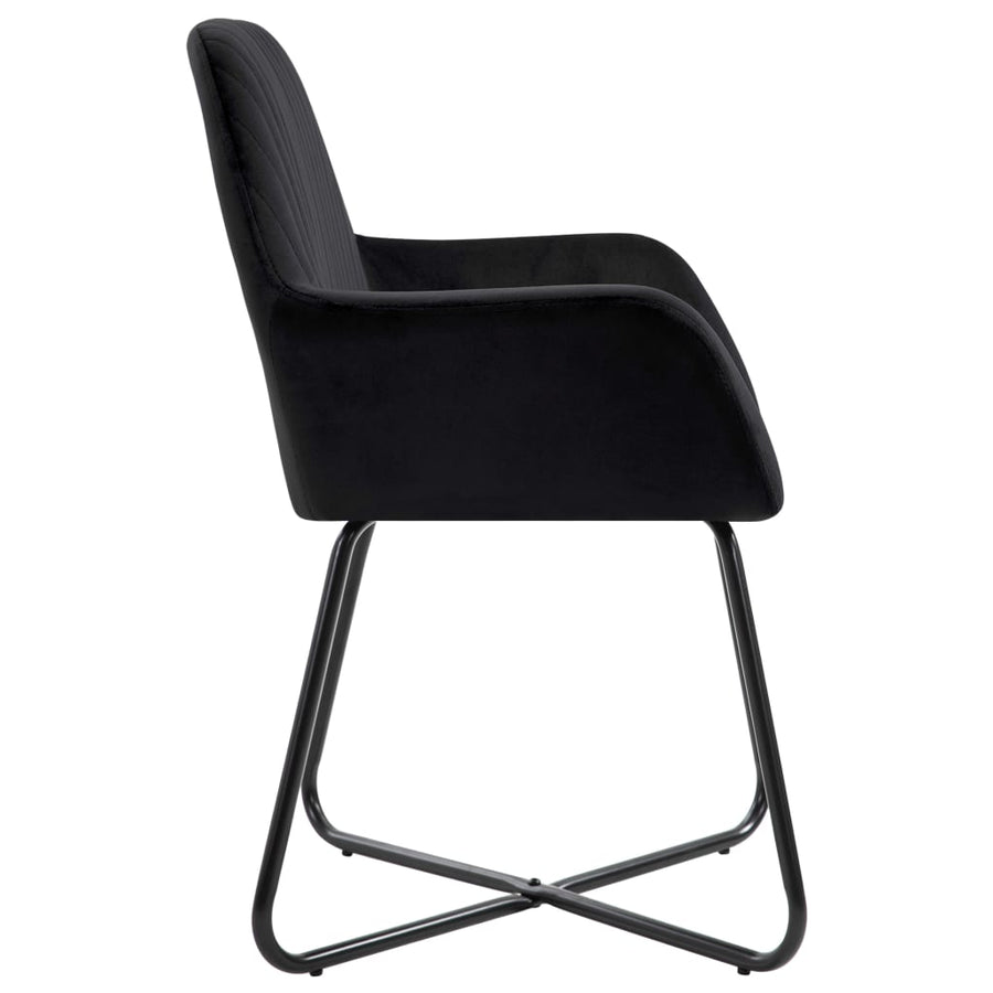 Eetkamerstoelen Fluweel 2 Zwart