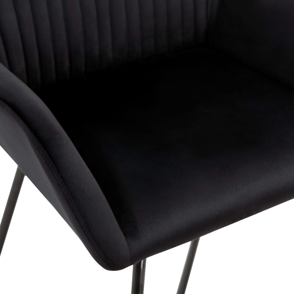 Eetkamerstoelen Fluweel 2 Zwart