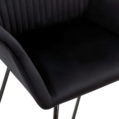 Eetkamerstoelen Fluweel 2 Zwart