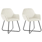 Eetkamerstoelen 2 stuks fluweel crème 61x61x84 cm
