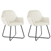 Eetkamerstoelen 2 stuks fluweel crème 61x61x84 cm
