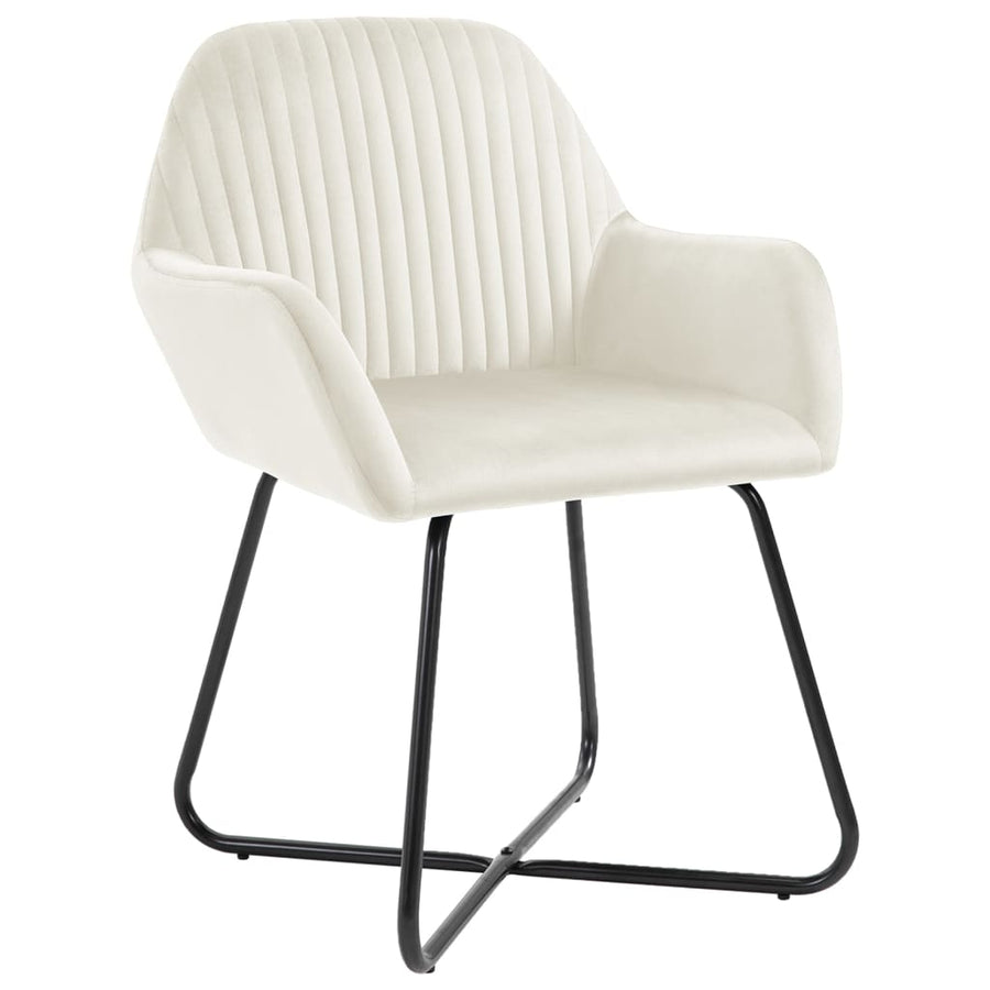Eetkamerstoelen 2 St Fluweel Crèmekleurig