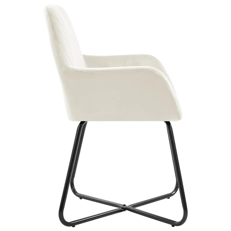 Eetkamerstoelen 2 St Fluweel Crèmekleurig
