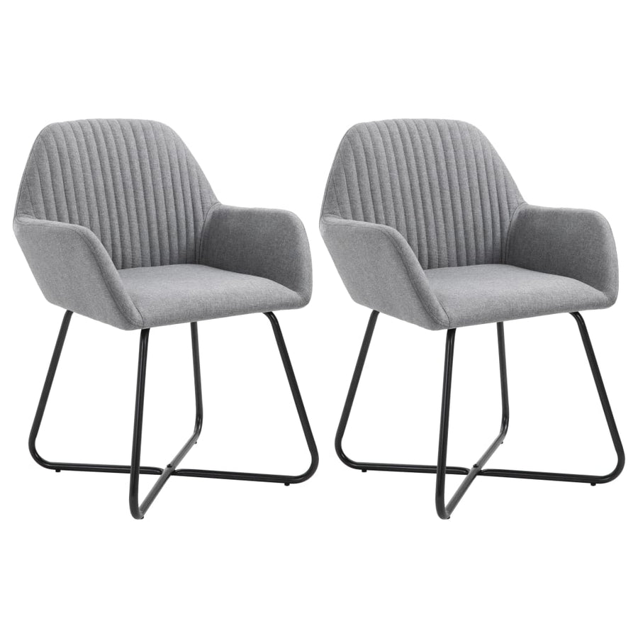 Eetkamerstoelen Stof 2 Lichtgrijs