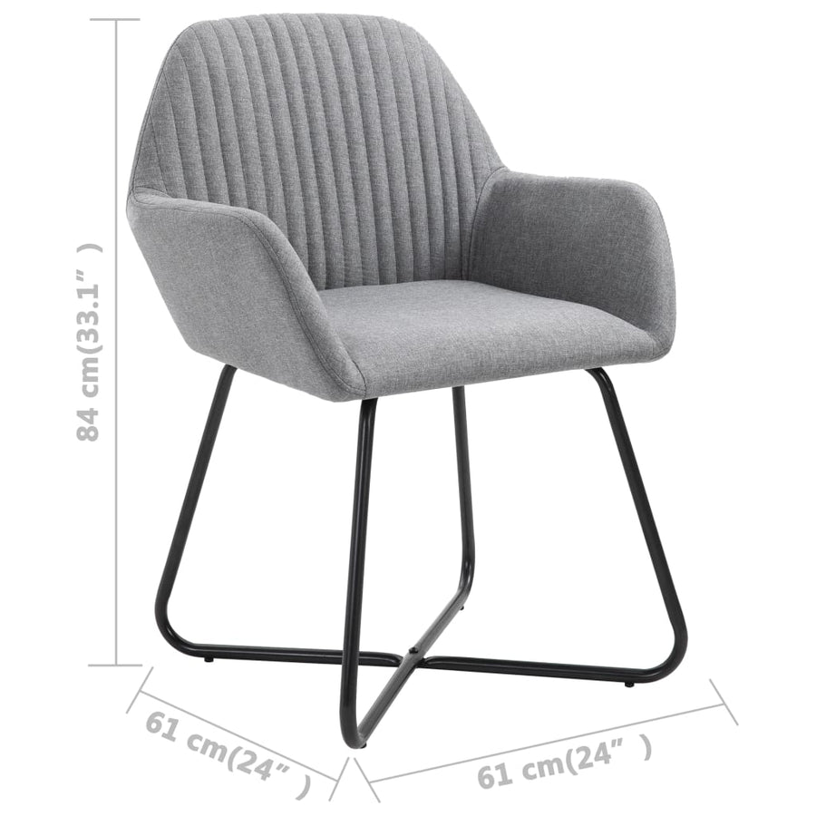 Eetkamerstoelen Stof 2 Lichtgrijs
