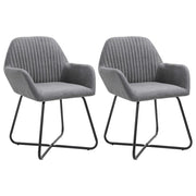 Eetkamerstoelen 2 st donkergrijs stof