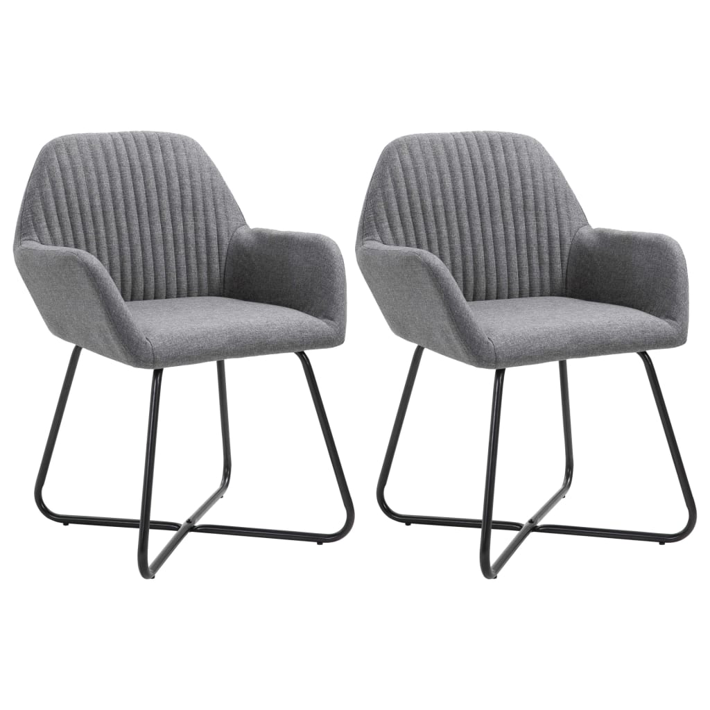 Eetkamerstoelen Stof 2 Donkergrijs