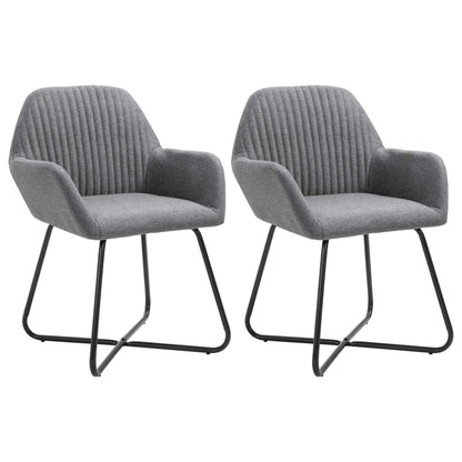 Eetkamerstoelen Stof 2 Donkergrijs