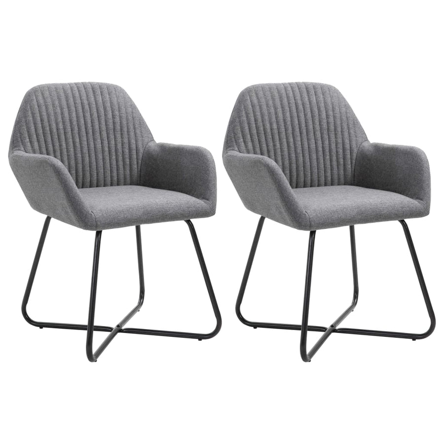 Eetkamerstoelen Stof 2 Donkergrijs