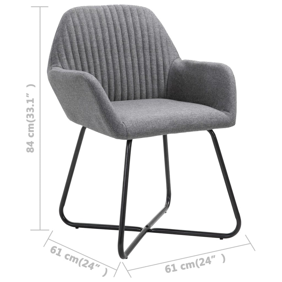Eetkamerstoelen Stof 2 Donkergrijs
