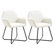 Eetkamerstoelen set van 2 crème polyester