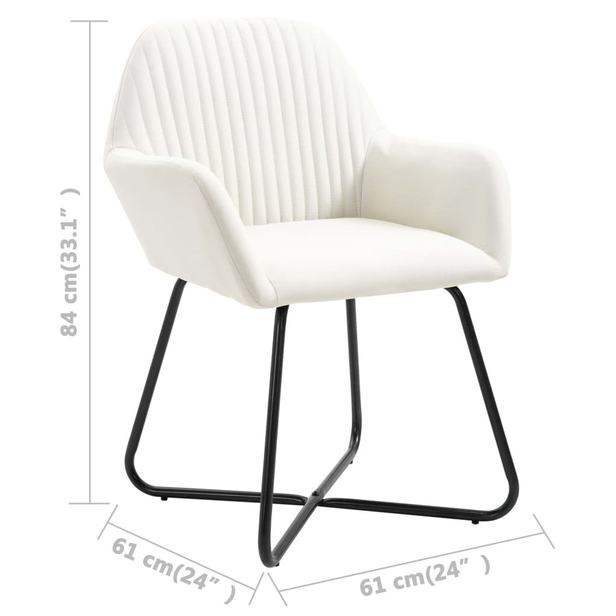 Eetkamerstoelen Stof Kleurig 2 Crème
