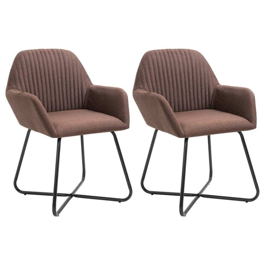 Eetkamerstoelen 2 St Stof Bruin