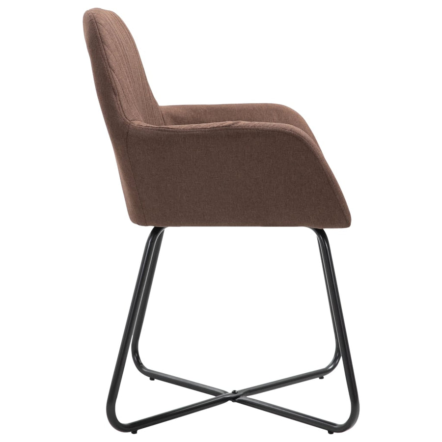Eetkamerstoelen 2 St Stof Bruin