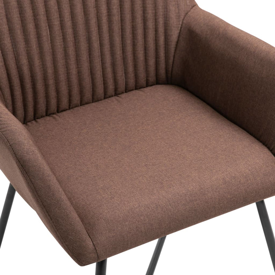 Eetkamerstoelen 2 St Stof Bruin