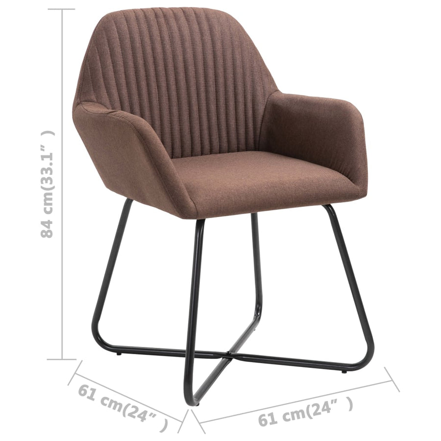 Eetkamerstoelen 2 St Stof Bruin
