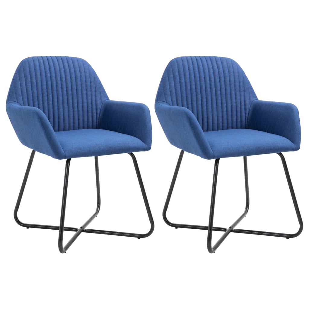 Eetkamerstoelen 2 st stof blauw