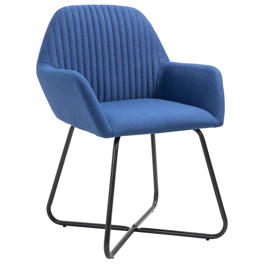 Eetkamerstoelen 2 st stof blauw