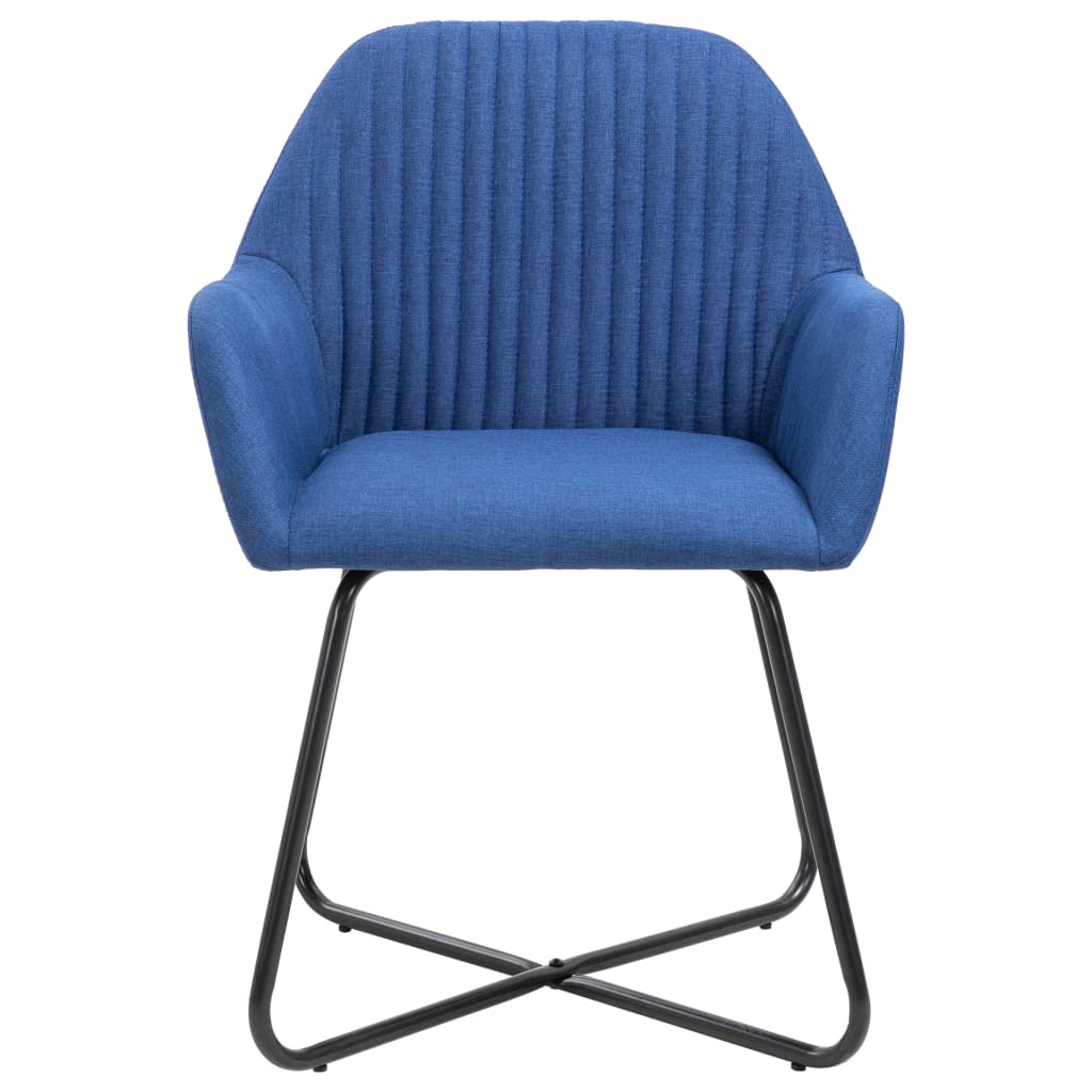 Eetkamerstoelen 2 st stof blauw