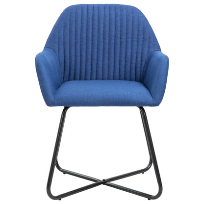 Eetkamerstoelen 2 st stof blauw