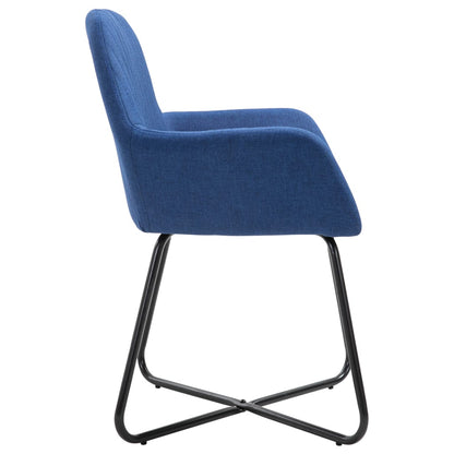 Eetkamerstoelen 2 st stof blauw