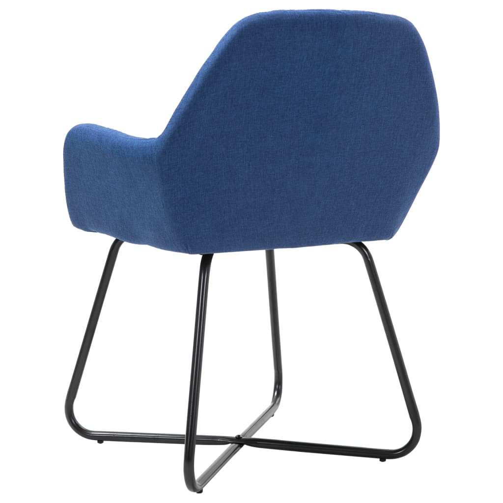 Eetkamerstoelen 2 st stof blauw