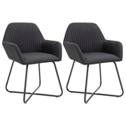 Eetkamerstoelen 2 stuks stof zwart 61x61x84 cm