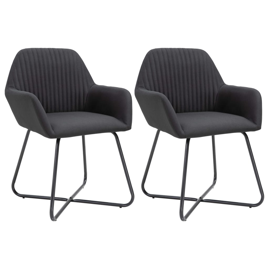 Eetkamerstoelen Stof 2 Zwart