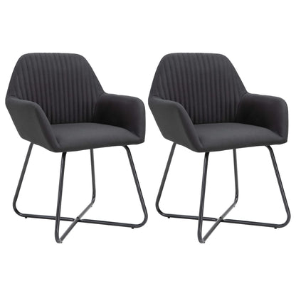 Eetkamerstoelen Stof 2 Zwart