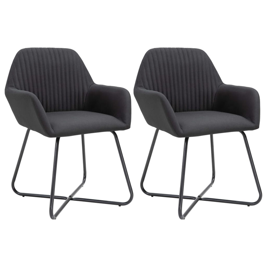 Eetkamerstoelen Stof 2 Zwart