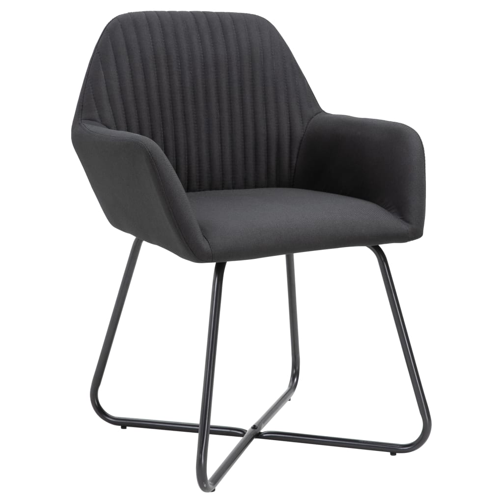 Eetkamerstoelen Stof 2 Zwart