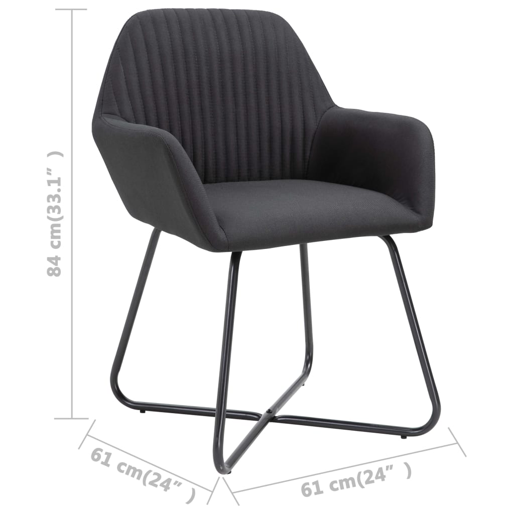 Eetkamerstoelen Stof 2 Zwart