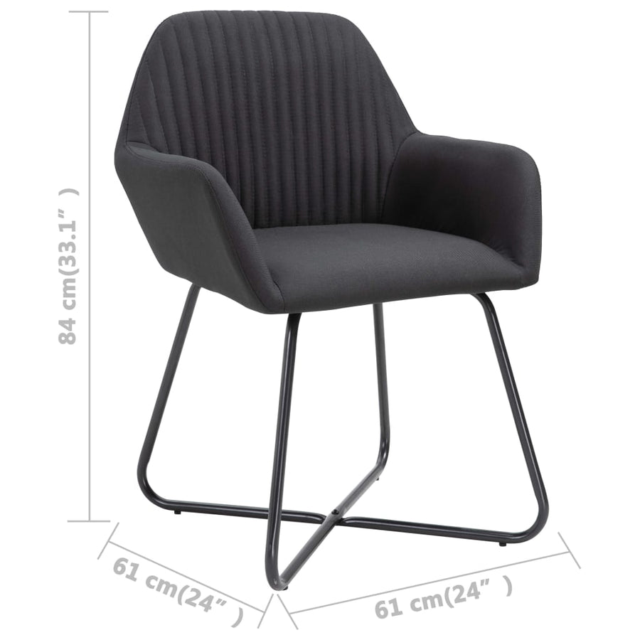 Eetkamerstoelen Stof 2 Zwart