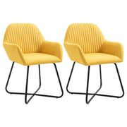 Eetkamerstoelen 2 st geel 61x61x84 cm