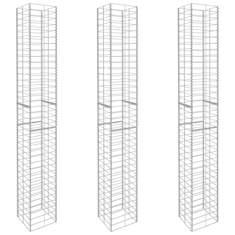 Schanskorven 3 St 25X25X197 Cm Gegalvaniseerd Staal