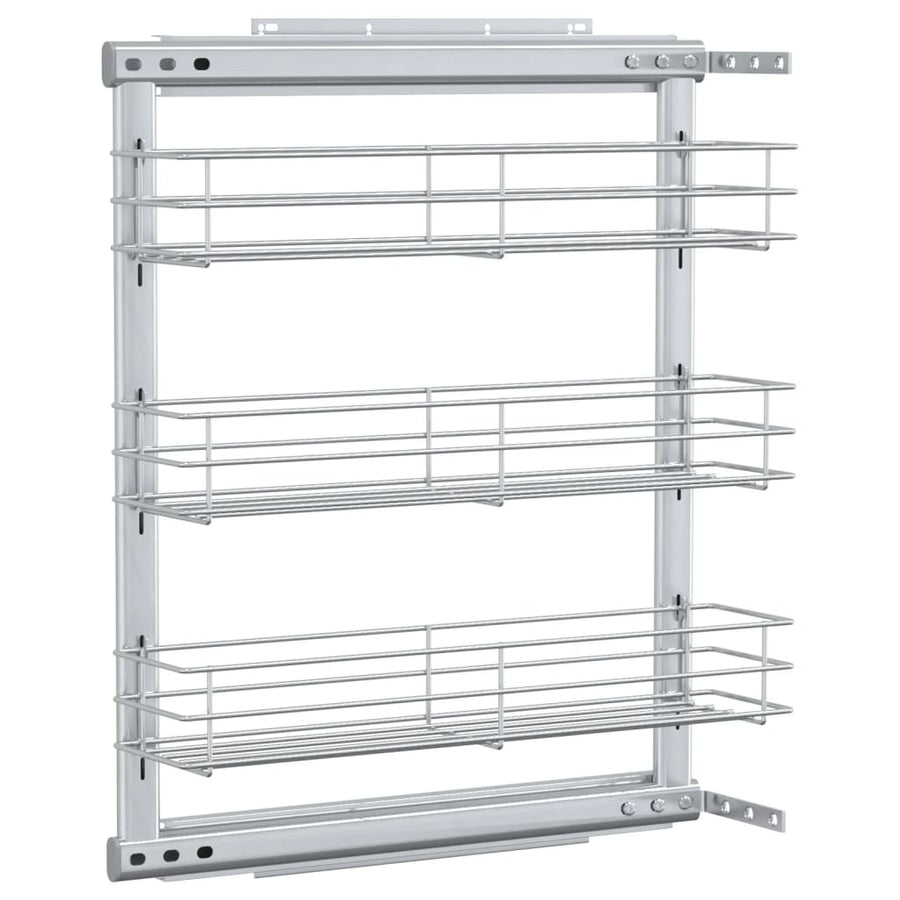 Draadmand Uittrekbaar 3-Laags 47X15,5X55,5 Cm Zilverkleurig 47 x 15.5 x 55.5 cm