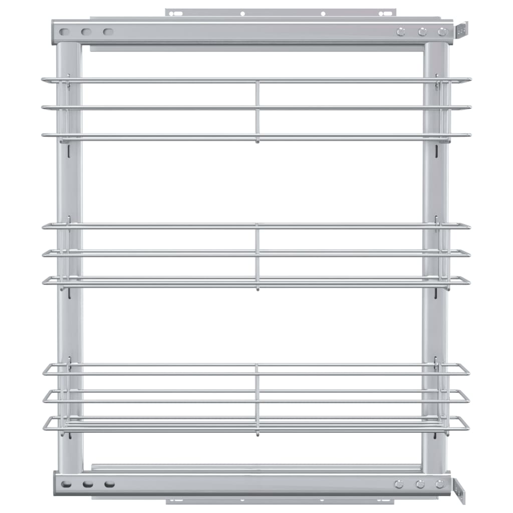 Draadmand Uittrekbaar 3-Laags 47X15,5X55,5 Cm Zilverkleurig 47 x 15.5 x 55.5 cm
