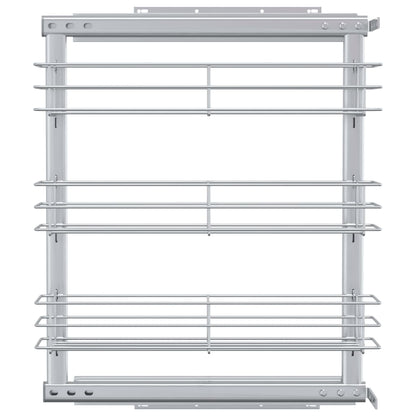 Draadmand Uittrekbaar 3-Laags 47X15,5X55,5 Cm Zilverkleurig 47 x 15.5 x 55.5 cm