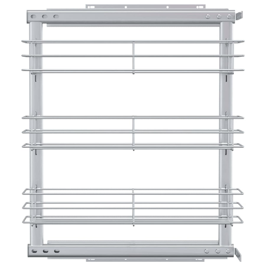 Draadmand Uittrekbaar 3-Laags 47X15,5X55,5 Cm Zilverkleurig 47 x 15.5 x 55.5 cm