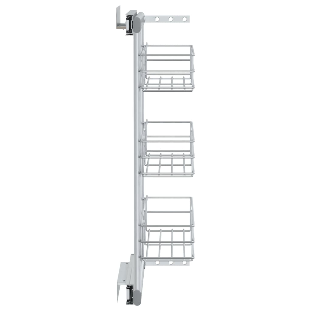 Draadmand Uittrekbaar 3-Laags 47X15,5X55,5 Cm Zilverkleurig 47 x 15.5 x 55.5 cm