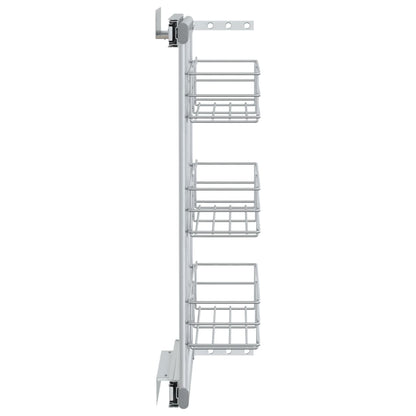 Draadmand Uittrekbaar 3-Laags 47X15,5X55,5 Cm Zilverkleurig 47 x 15.5 x 55.5 cm