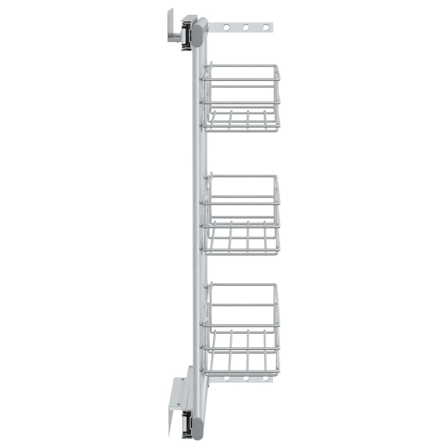 Draadmand Uittrekbaar 3-Laags 47X15,5X55,5 Cm Zilverkleurig 47 x 15.5 x 55.5 cm