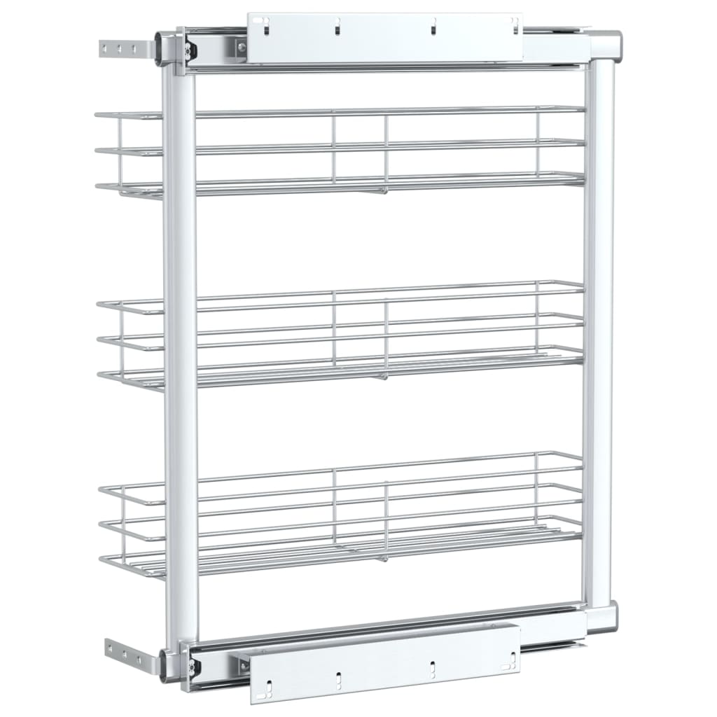 Draadmand Uittrekbaar 3-Laags 47X15,5X55,5 Cm Zilverkleurig 47 x 15.5 x 55.5 cm