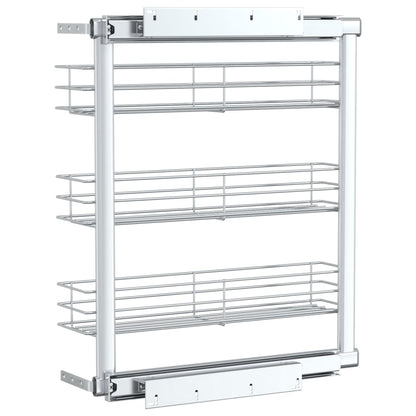 Draadmand Uittrekbaar 3-Laags 47X15,5X55,5 Cm Zilverkleurig 47 x 15.5 x 55.5 cm